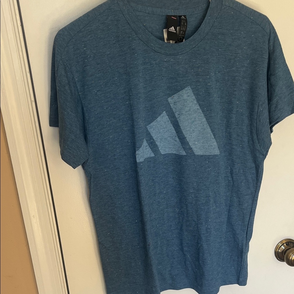 NWT Adidas Heathered Blue Tee